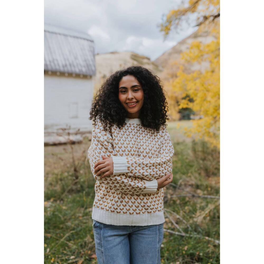 NEW POLYGRAM brett sweater top in cream